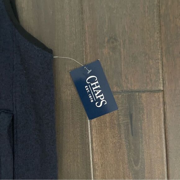 Chaps Navy Knit Full Zip Mock Neck Vest M NWT - Picture 2 of 5